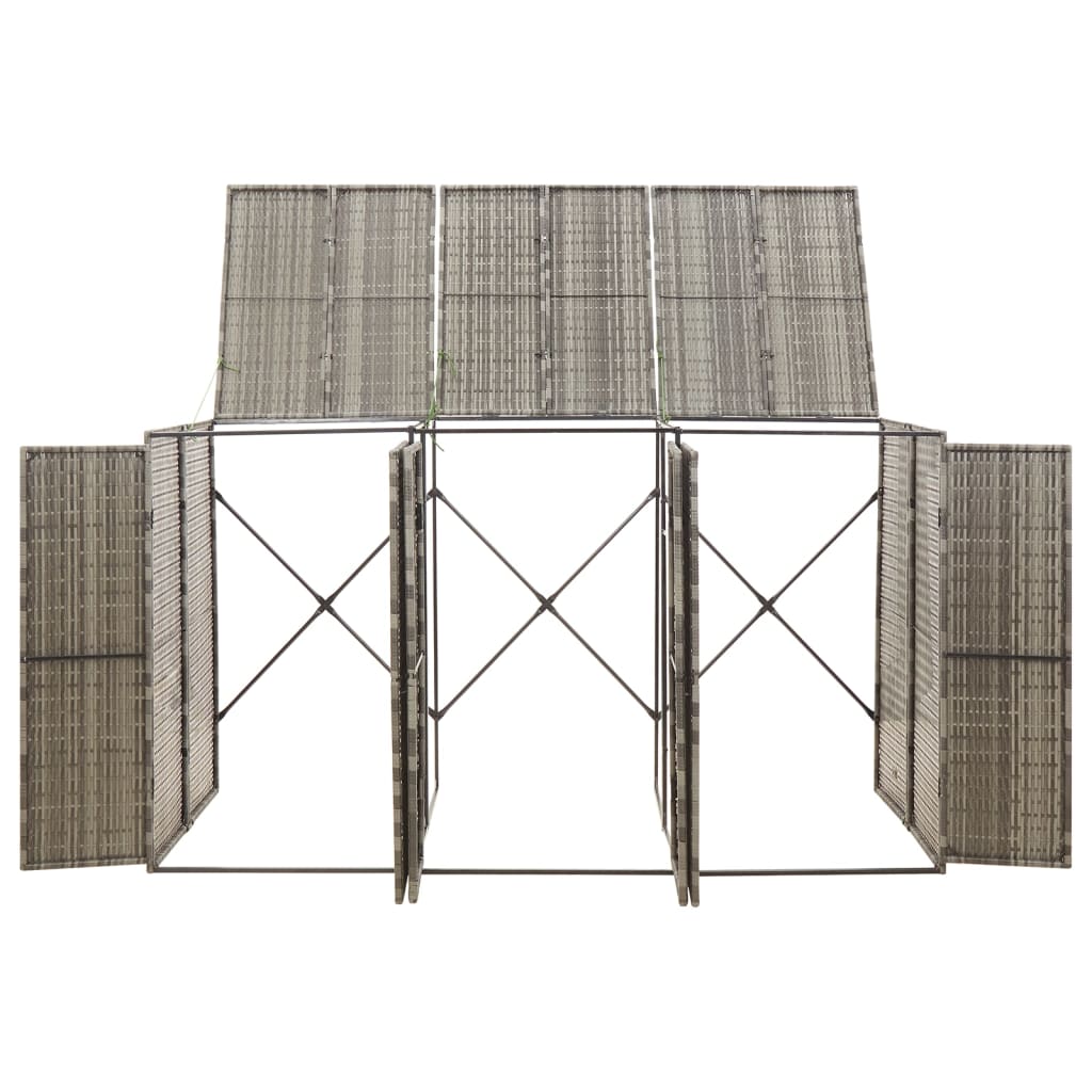 Vidaxx conteneur de rangement triple 207x80x117 cm poly rotin gris