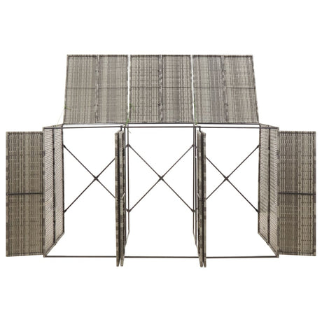 Vidaxx conteneur de rangement triple 207x80x117 cm poly rotin gris