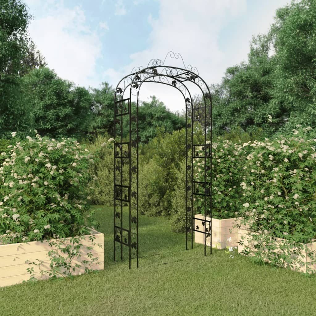 VidaXL arche de jardin 116x45x240 cm acier noir