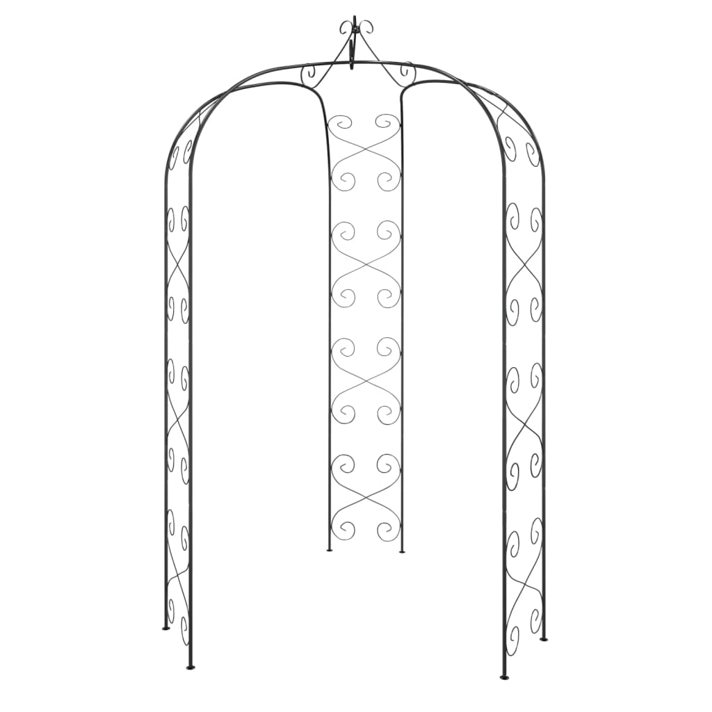 Vidaxl Garden Arch Ø180x255 cm jeklena črna