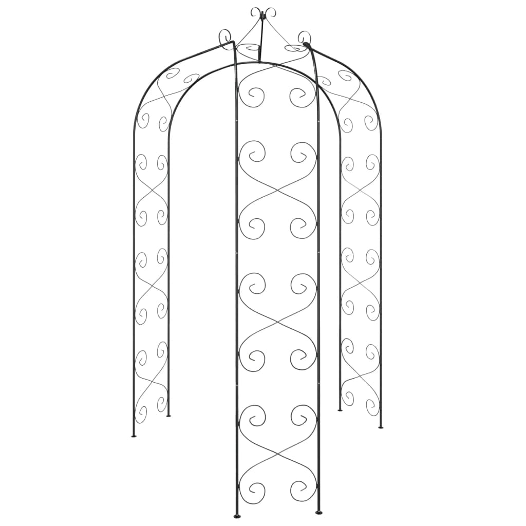 Vidaxl Garden Arch Ø180x255 cm jeklena črna