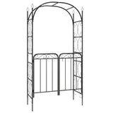 VidaXL Arche de jardin avec portail 108x45x235 cm acier noir