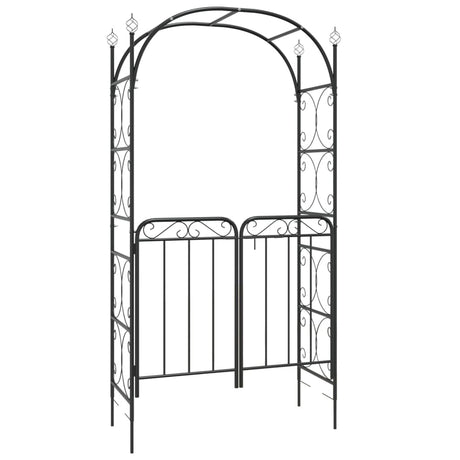 VidaXL Arche de jardin avec portail 108x45x235 cm acier noir