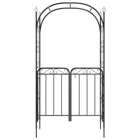 VidaXL Arche de jardin avec portail 108x45x235 cm acier noir