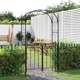 Vidaxl garden arch with port 108x45x235 cm steel black