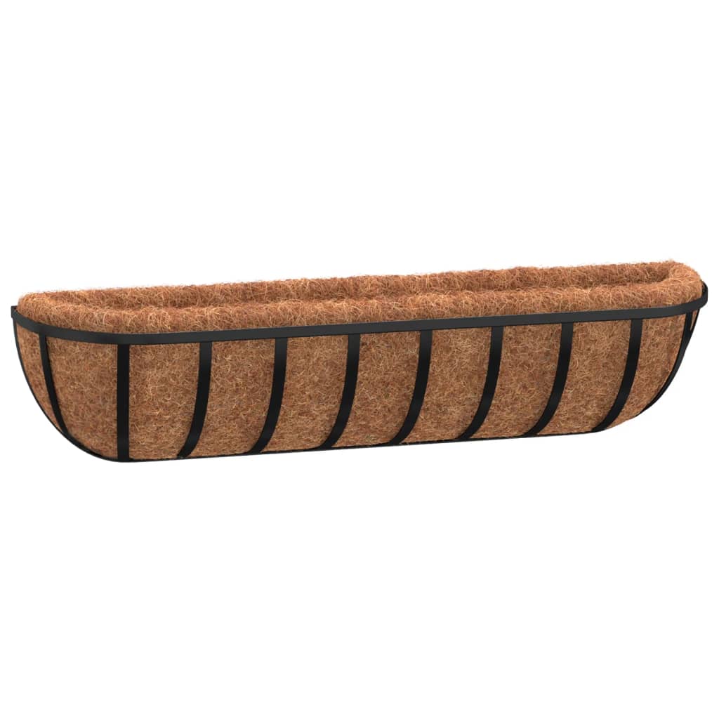 Vidaxx poubelles murales 2 pcs en fibre de coco 91x20x23 cm acier noir