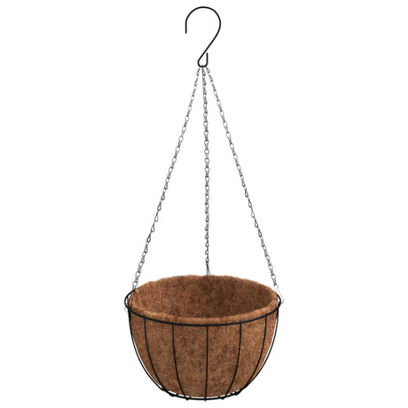 Vidaxx jardinières suspendues 4 pcs avec boîte en noix de coco acier ø 35x52 cm noir