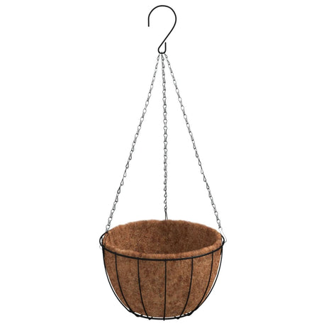 Vidaxx jardinières suspendues 4 pcs avec boîte en noix de coco acier ø 40x63 cm noir
