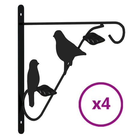 VidaXL supports de panier suspendu 4 pcs acier noir