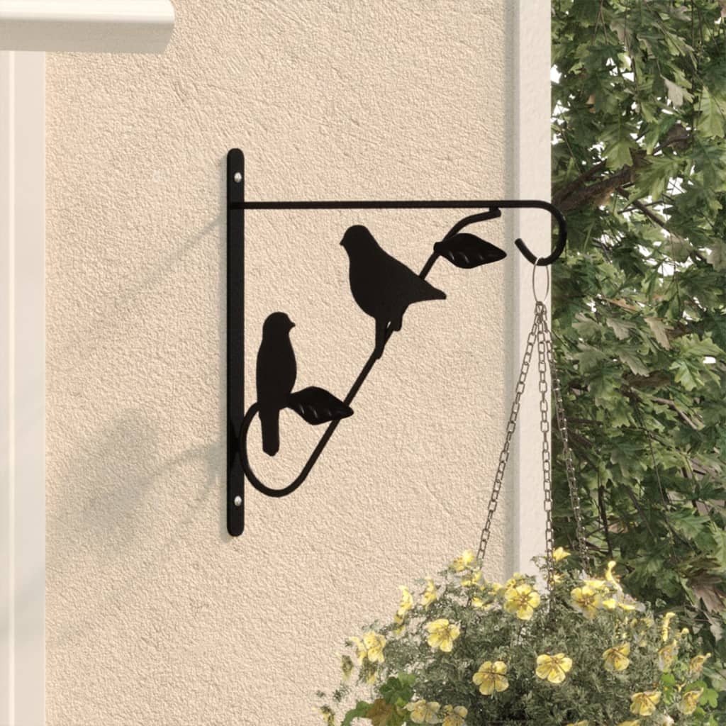 Vidaxl Hanging Mand Brockets 4 St Steel Black