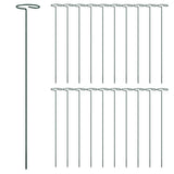 VidaXL Tuteurs pour plantes 20 pcs 40 cm acier vert foncé