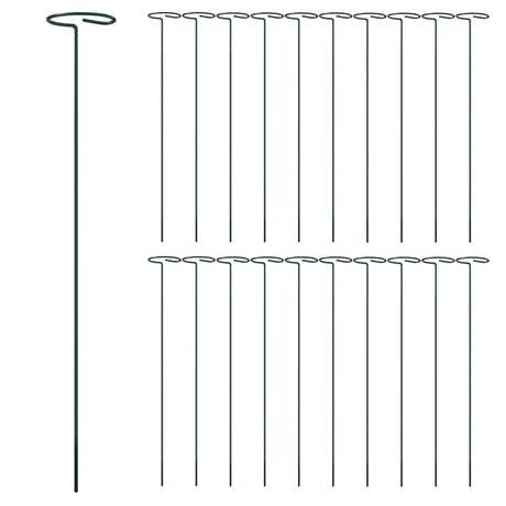VidaXL Tuteurs pour plantes 20 pcs 40 cm acier vert foncé