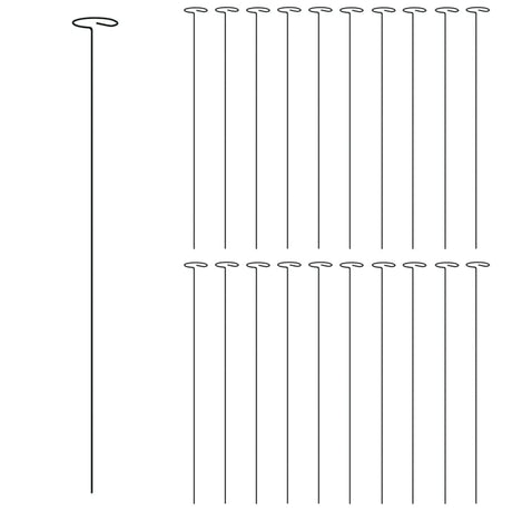 VidaXL Tuteurs pour plantes 20 pcs 61 cm acier vert foncé