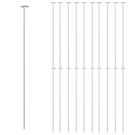 VidaXL Tuteurs pour plantes 20 pcs 91 cm acier vert foncé