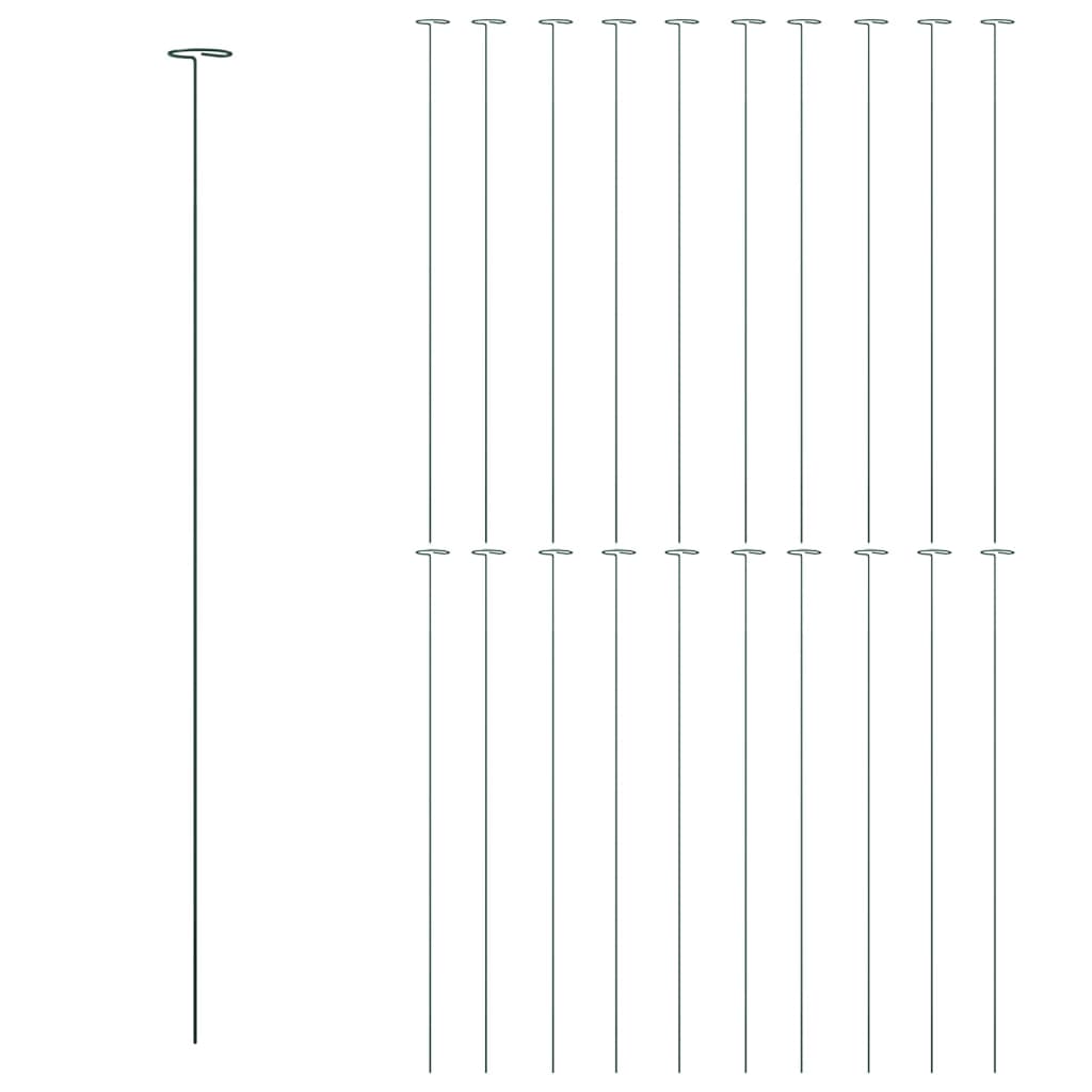 Vidaxl Plant Stakes 20 ST 91 cm Steel Dark Green