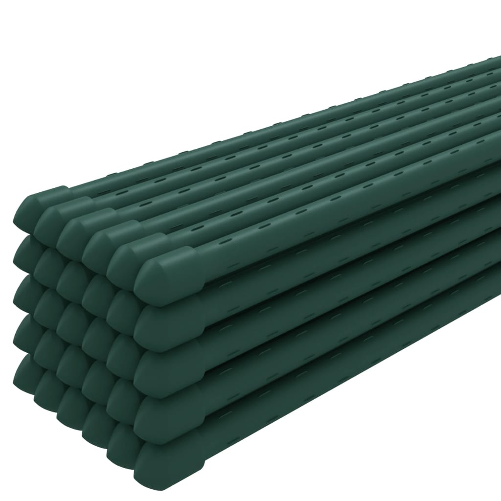VidaXL Tuteurs pour plantes 30 pcs 60 cm acier vert