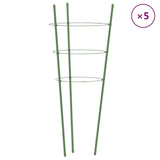 Vidaxl Plantrests 5 ST avec 3 anneaux 45 cm en acier vert