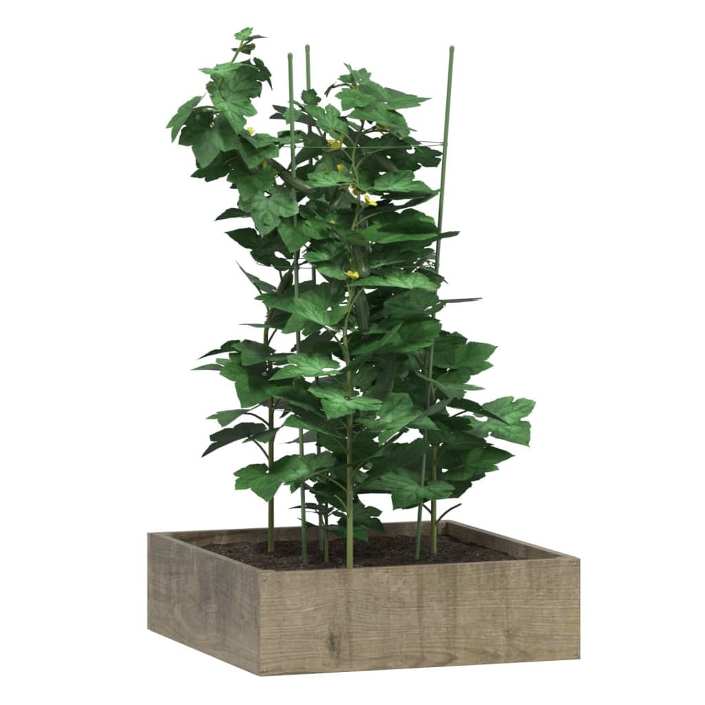 VidaXL supports pour plantes 5 pcs avec 3 anneaux 75 cm acier vert