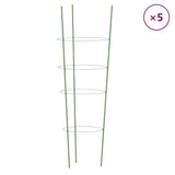 VidaXL supports pour plantes 5 pcs avec 4 anneaux 90 cm acier vert