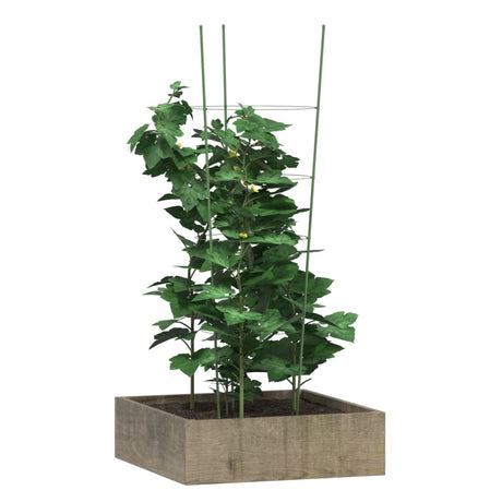 VidaXL supports pour plantes 5 pcs avec 4 anneaux 90 cm acier vert