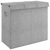 Vidaxl Lavaundry Basket Collapsible 64.5x34.5x59 cm in lino d'arte grigio