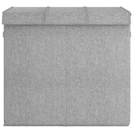 Panier à linge Vidaxl pliable 64.5x34.5x59 cm en lin gris