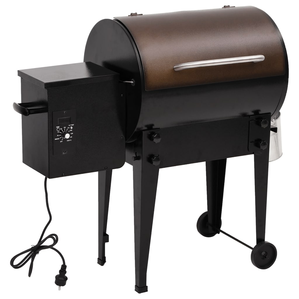 Vidaxl barbecue à pellets 94 cm fer noir