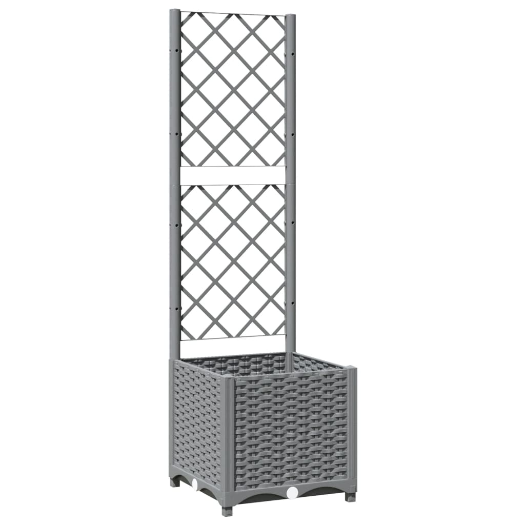 Vidaxx jardinière avec treillis 40x40x136 cm polypropylène gris clair