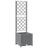 Vidaxx jardinière avec treillis 40x40x136 cm polypropylène gris clair