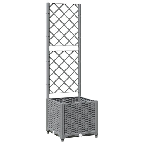 Vidaxx jardinière avec treillis 40x40x136 cm polypropylène gris clair