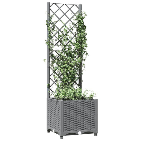 Vidaxx jardinière avec treillis 40x40x136 cm polypropylène gris clair