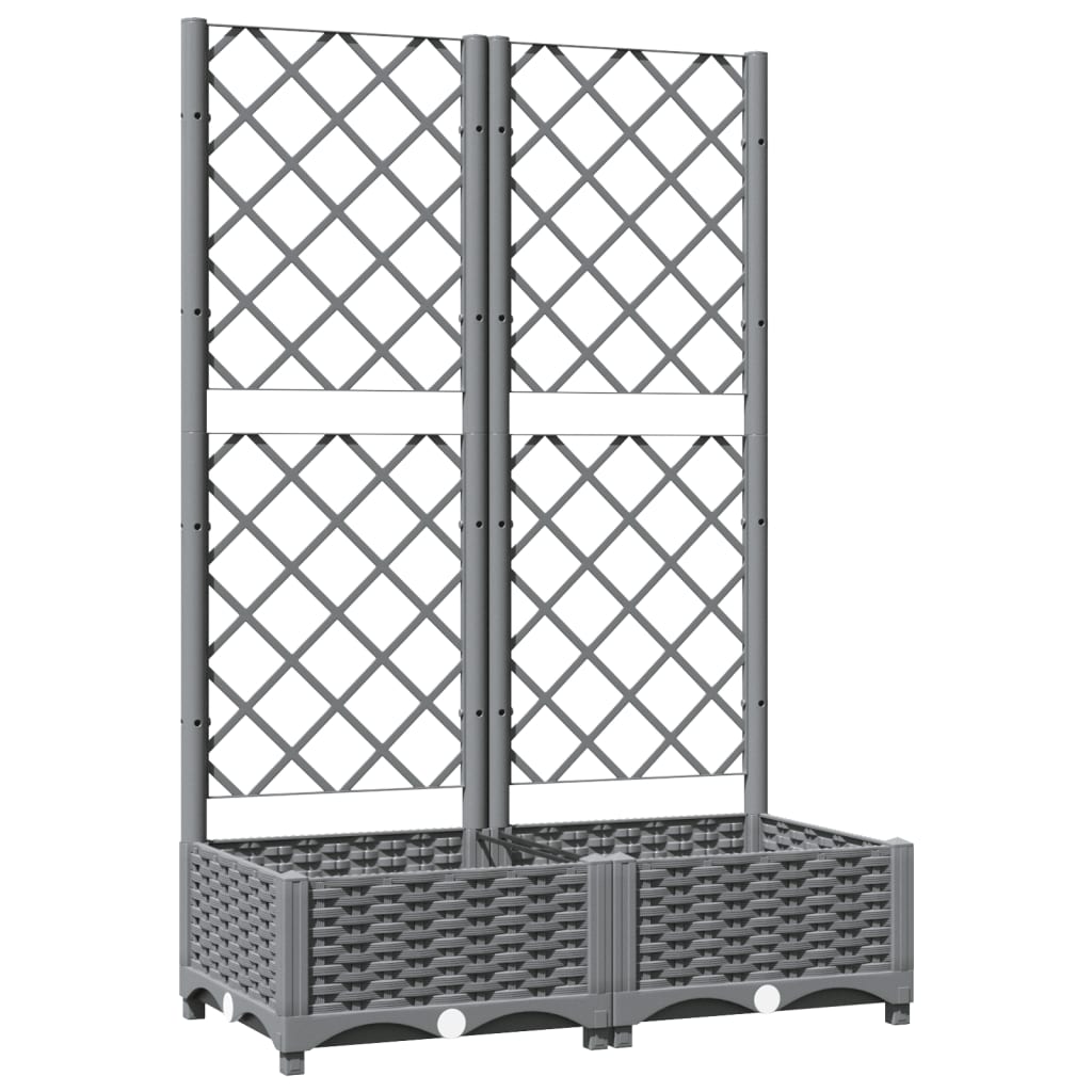 Vidaxx jardinière avec treillis 80x40x121,5 cm polypropylène gris clair