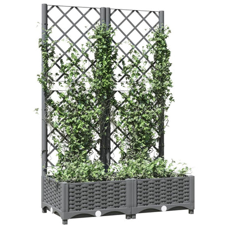 Vidaxx jardinière avec treillis 80x40x121,5 cm polypropylène gris clair