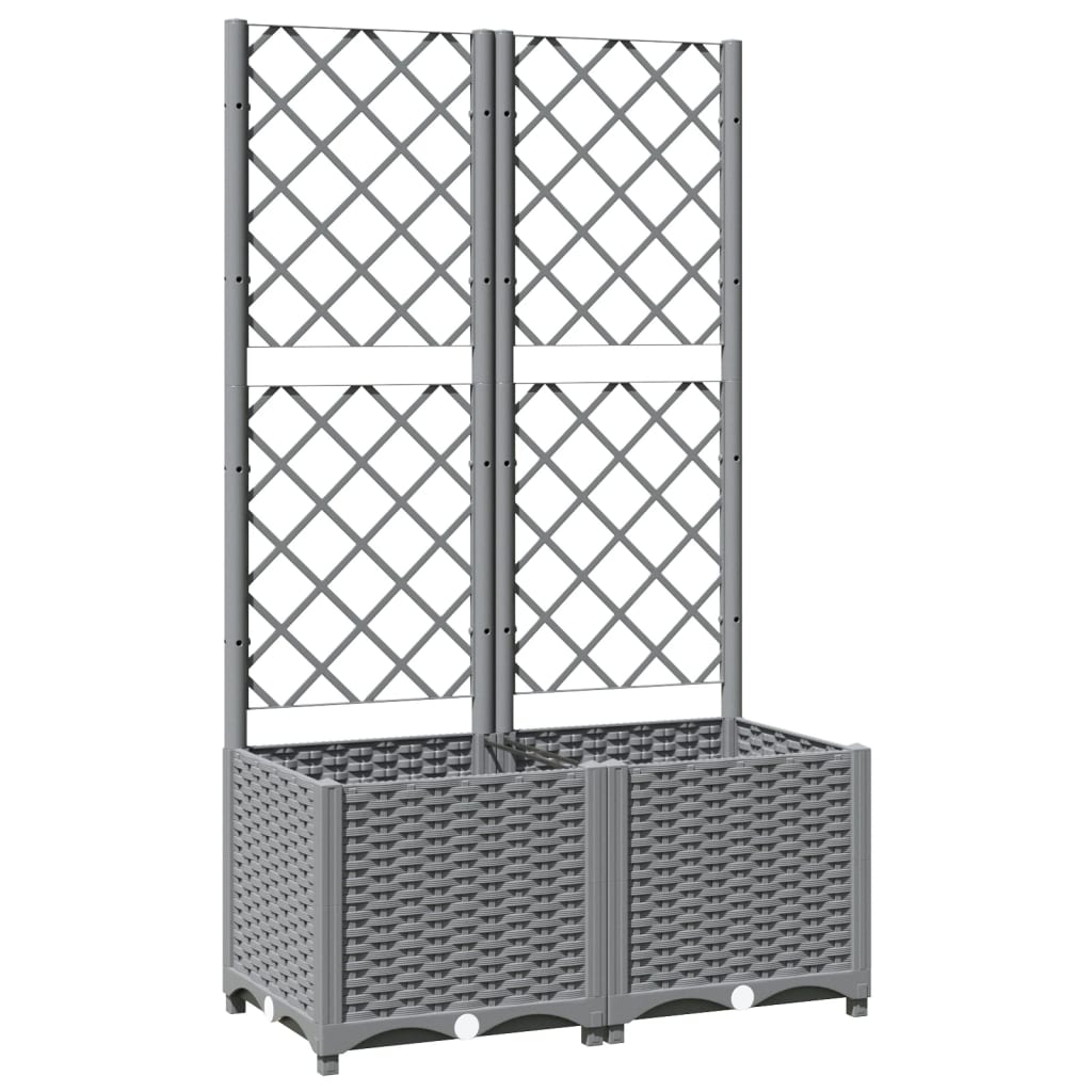 Vidaxx jardinière avec treillis 80x40x136 cm polypropylène gris clair