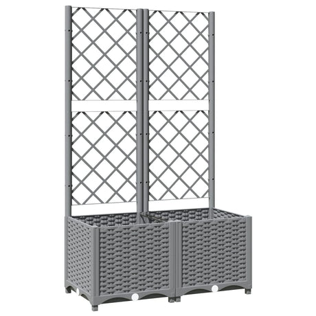 Vidaxx jardinière avec treillis 80x40x136 cm polypropylène gris clair