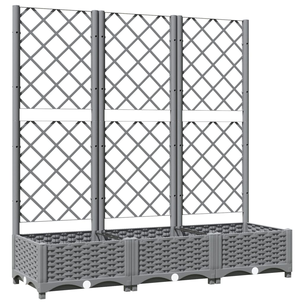 Vidaxx jardinière avec treillis 120x40x121,5 cm polypropylène gris clair