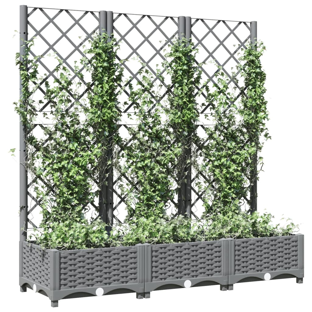 Vidaxx jardinière avec treillis 120x40x121,5 cm polypropylène gris clair