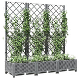Vidaxx jardinière avec treillis 120x40x121,5 cm polypropylène gris clair