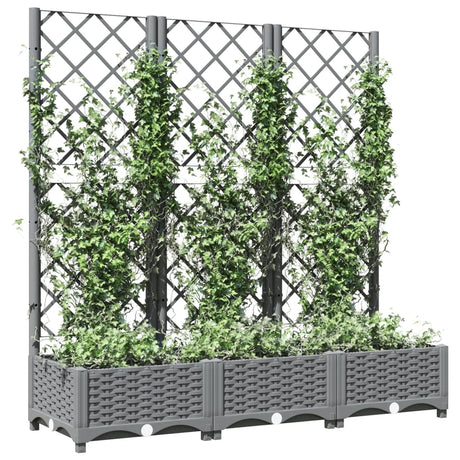 Vidaxx jardinière avec treillis 120x40x121,5 cm polypropylène gris clair