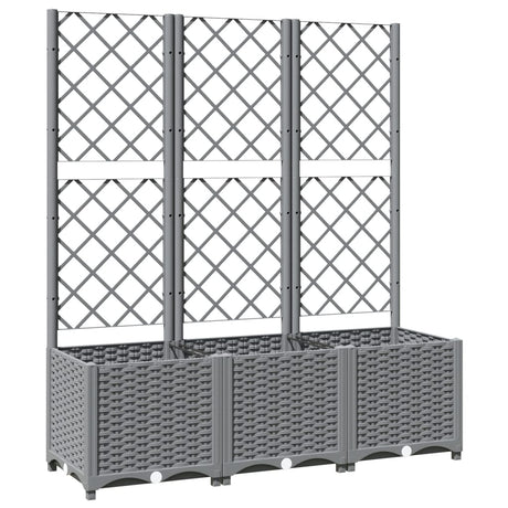 Vidaxx jardinière avec treillis 120x40x136 cm polypropylène gris clair