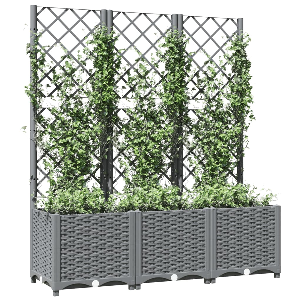 Vidaxx jardinière avec treillis 120x40x136 cm polypropylène gris clair