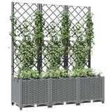 Vidaxx jardinière avec treillis 120x40x136 cm polypropylène gris clair