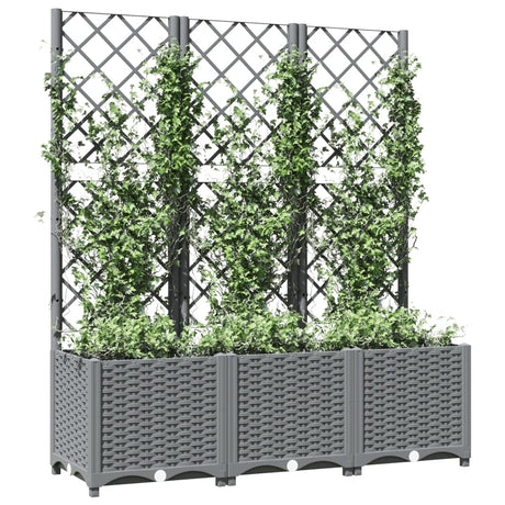 Vidaxx jardinière avec treillis 120x40x136 cm polypropylène gris clair