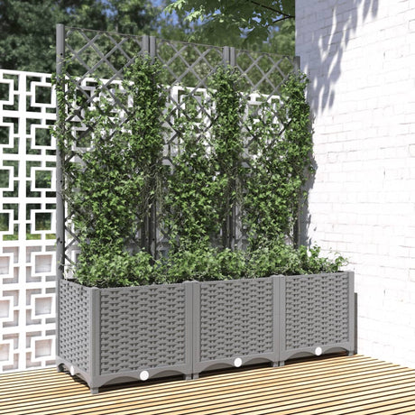Vidaxx jardinière avec treillis 120x40x136 cm polypropylène gris clair