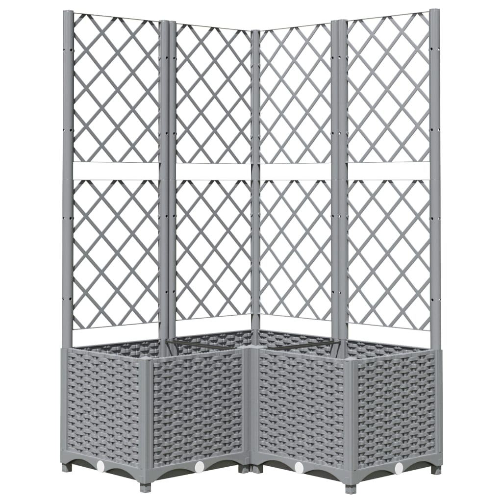 Vidaxx jardinière avec treillis 80x80x136 cm polypropylène gris clair