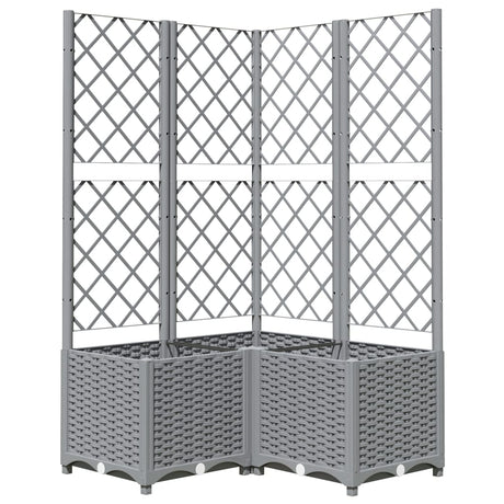 Vidaxx jardinière avec treillis 80x80x136 cm polypropylène gris clair