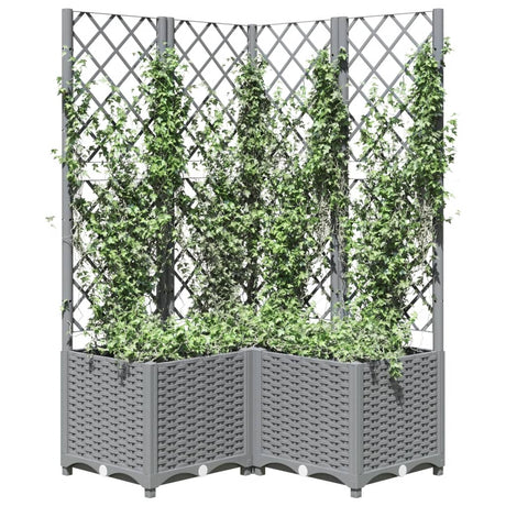 Vidaxx jardinière avec treillis 80x80x136 cm polypropylène gris clair