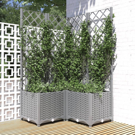 Vidaxx jardinière avec treillis 80x80x136 cm polypropylène gris clair