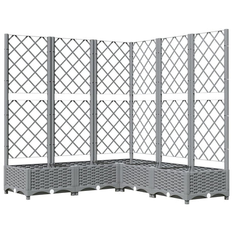 Vidaxx jardinière avec treillis 120x120x121,5 cm polypropylène gris clair