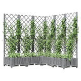 Vidaxx jardinière avec treillis 120x120x121,5 cm polypropylène gris clair